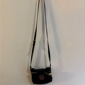 Michael Kors Black Crossbody with Gold Accents